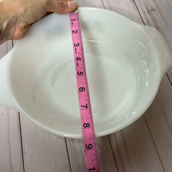 Anchor Hocking Fire King Casserole Baker Dish White Green Floral - Picture 6 of 7